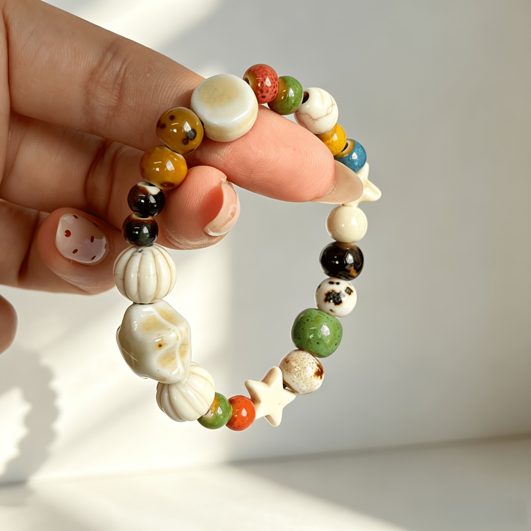 Handmade Glazed Ceramic Men's Multi-Faux Bracelet